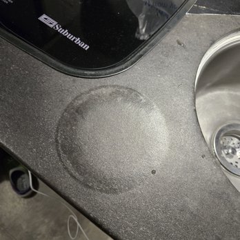 Cruise America - Burning on counter top next to the stove - RV Rental Near Me - Dallas, Texas Cruise America - Burning on counter top next to the stove - RV Rental Near Me - Dallas, Texas