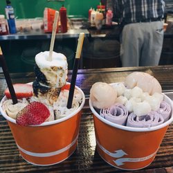 8 Fahrenheit Ice Cream - Ferrero (left) and purple dream (right). Sooooo good.