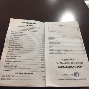 Ray's Caribbean American Food - Menu - Caribbean Near Me - Aberdeen, Maryland