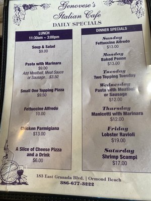 Menu photo 3 Genovese's Italian Cafe Ormond Beach, FL