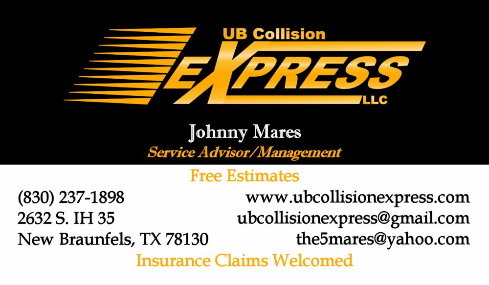 UB COLLISION EXPRESS Updated September 2024 2632 S Ih 35, New Braunfels, Texas Body Shops