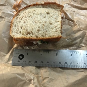Panera Bread - 3 inchish x 3 inchish sandwich which supposed to be half (should be full sandwich) for the price im paying - Sandwiches Near Me - Alhambra, California Panera Bread - 3 inchish x 3 inchish sandwich which supposed to be half (should be full sandwich) for the price im paying - Sandwiches Near Me - Alhambra, California