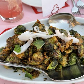Yelp Dinner Party: Orange Hill Restaurant - Brussels sprouts topped with young coconut - Yelp Events Near Me - Orange, California Yelp Dinner Party: Orange Hill Restaurant - Brussels sprouts topped with young coconut - Yelp Events Near Me - Orange, California