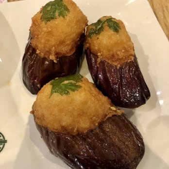 Tim Ho Wan - Hell's Kitchen - F3. Deep Fried Eggplant with Shrimp - Dim Sum Near Me - New York, New York Tim Ho Wan - Hell's Kitchen - F3. Deep Fried Eggplant with Shrimp - Dim Sum Near Me - New York, New York