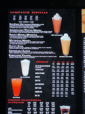 Menu photo 3 BigFoot Java Federal Way, WA