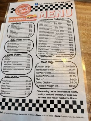Menu photo 1 Dairy Mart Jamestown, TN