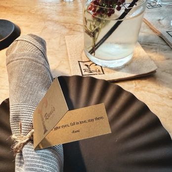 Rumis Kitchen - Affirmation Plate Setting - Persian/Iranian Near Me - Houston, Texas