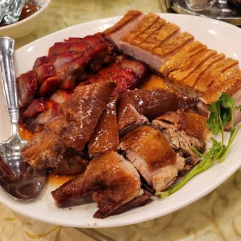 Big Skyy Bistro - Three Items Combination Platter: BBQ Pork, Roasted Crispy Pork Belly, Roasted Duck - Seafood Near Me - Riverside, California Big Skyy Bistro - Three Items Combination Platter: BBQ Pork, Roasted Crispy Pork Belly, Roasted Duck - Seafood Near Me - Riverside, California