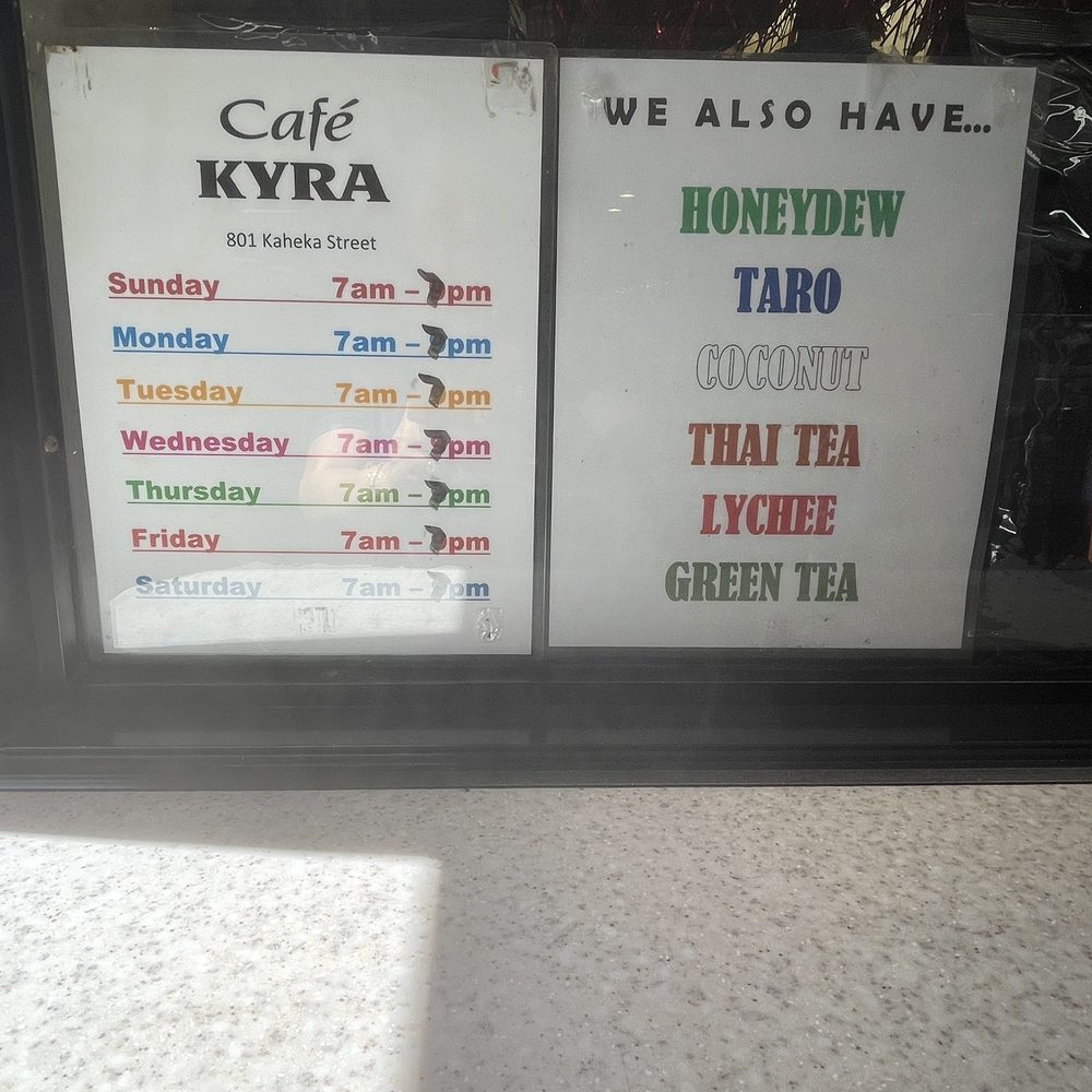 Café Kyra - hours and flavors - Coffee & Tea Near Me - Honolulu, Hawaii Café Kyra - hours and flavors - Coffee & Tea Near Me - Honolulu, Hawaii