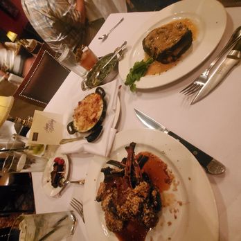 The Capital Grille - Single cut lamb chops, kona crusted steak, lobster mac'n cheese, and creamed spinach. - Steakhouses Near Me - Paramus, New Jersey The Capital Grille - Single cut lamb chops, kona crusted steak, lobster mac'n cheese, and creamed spinach. - Steakhouses Near Me - Paramus, New Jersey