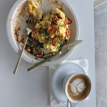 Sugar Baby - Flat White w my Chilli Scramble - Coffee & Tea Near Me - Seminole, Florida Sugar Baby - Flat White w my Chilli Scramble - Coffee & Tea Near Me - Seminole, Florida