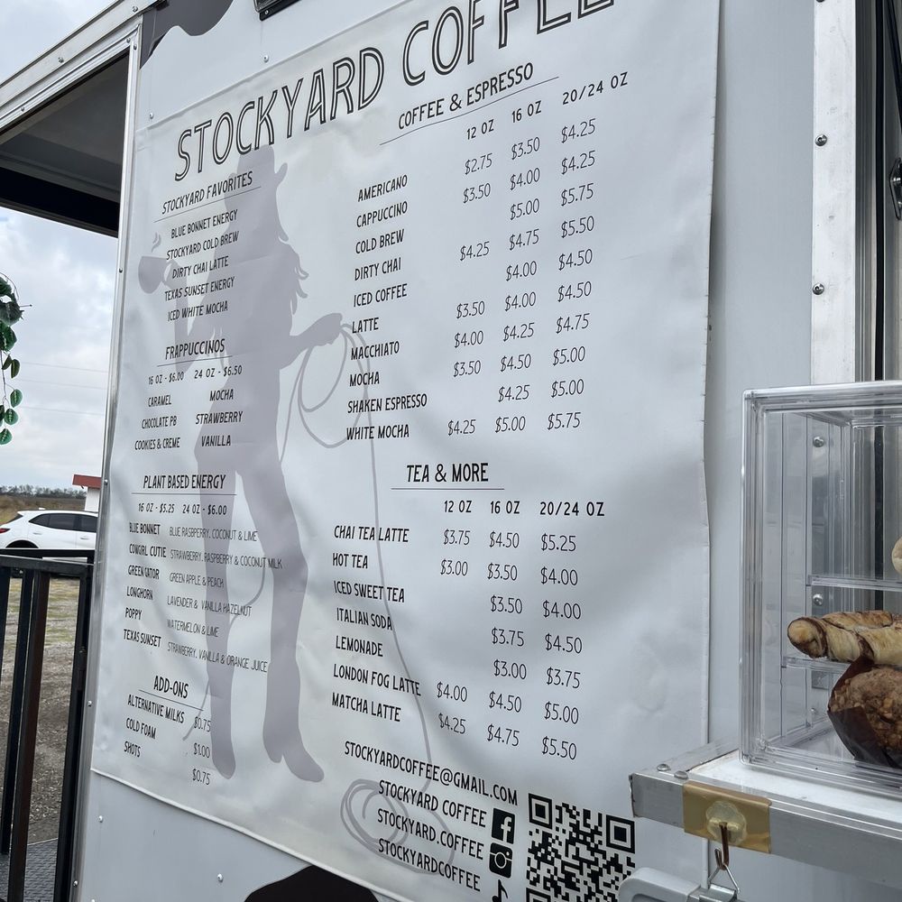 Stockyard Coffee - Menu. - Coffee & Tea Near Me - Jarrell, Texas