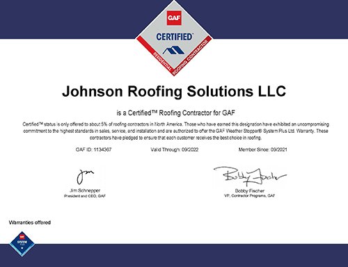 Slide of Johnson Roofing Solutions