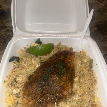 Orchid City Fusion Cafe - Catfish/Spicy Basil Rice - New American Near Me - Arlington, Texas