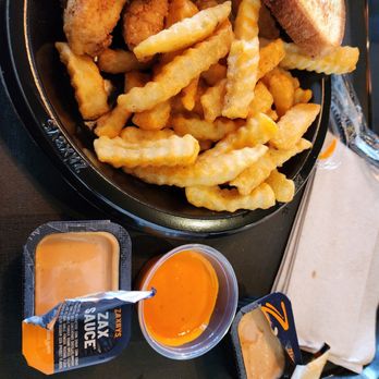 Zaxbys - Sauces .. one free zax and .39 for anyone else - Fast Food Near Me - Windcrest, Texas Zaxbys - Sauces .. one free zax and .39 for anyone else - Fast Food Near Me - Windcrest, Texas