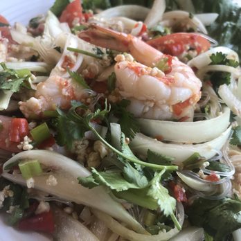 Pinto Thai - Cristal Noodle Thai Salad with ground and shrimp. - Thai Near Me - Houston, Texas