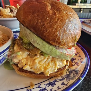King BBQ - Fried green tomato with crab rangoon special. - Barbeque Near Me - North Charleston, South Carolina