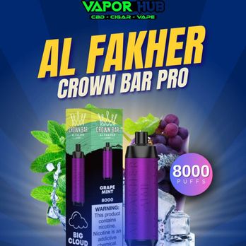 Vapor Hub Suwanee - Ready to rule the clouds? The AL FAKHER CROWN BAR PRO 8000 makes every puff smoother, bolder, and royally better - Vape Shops Near Me - Suwanee, Georgia