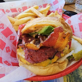 Original Jack's Country Kitchen - Cheeseburger double meat pastrami, bacon, avocado meal - American Near Me - Avalon, California Original Jack's Country Kitchen - Cheeseburger double meat pastrami, bacon, avocado meal - American Near Me - Avalon, California