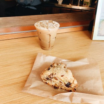 Hideaway Bakery - vegan cranberry golden raisin scone and a lavender iced soy latte !! - Bakeries Near Me - Eugene, Oregon Hideaway Bakery - vegan cranberry golden raisin scone and a lavender iced soy latte !! - Bakeries Near Me - Eugene, Oregon