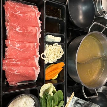 Slice Shabu - a variety of food items on a table - Hot Pot Near Me - Mission Viejo, California Slice Shabu - a variety of food items on a table - Hot Pot Near Me - Mission Viejo, California
