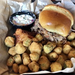 Cashiers Valley Smokehouse - Pulled pork & fried okra