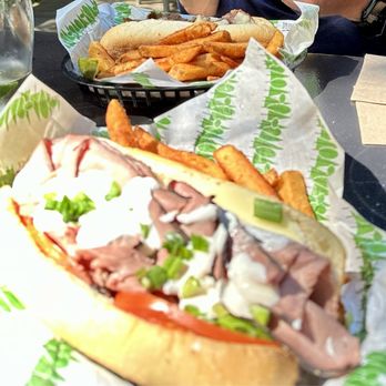 Upriver Grill & Taproom - Roast beef sandwich with fries - American Near Me - Marblemount, Washington