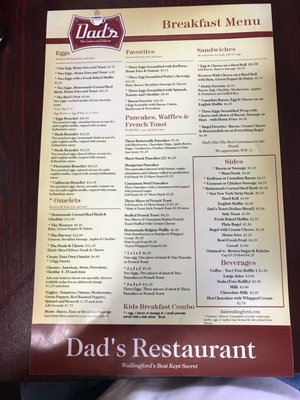 Menu photo 4 Dad's Restaurant Wallingford, CT