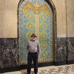 Let's See Detroit Tours - Our tour guide, John-Paul, inside the spectacular Fisher Building.