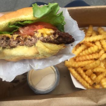 Shake Shack Upper West Side - Fries (with cheese sauce $3.99)/(without $2.99) Shack Burger (beef) ($5.XX) Both are great! - Fast Food Near Me - New York, New York Shake Shack Upper West Side - Fries (with cheese sauce $3.99)/(without $2.99) Shack Burger (beef) ($5.XX) Both are great! - Fast Food Near Me - New York, New York