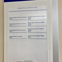 St Luke's Boise Medical Center - Breakfast menu in the ground floor cafeteria