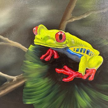 Scotty Paints - Frog oil painting - Art Classes Near Me - D'Iberville, Mississippi Scotty Paints - Frog oil painting - Art Classes Near Me - D'Iberville, Mississippi