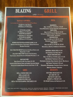 Menu photo 2 Blazing Grill And Pizza Tamarac, FL Menu photo 2 Blazing Grill And Pizza Tamarac, FL
