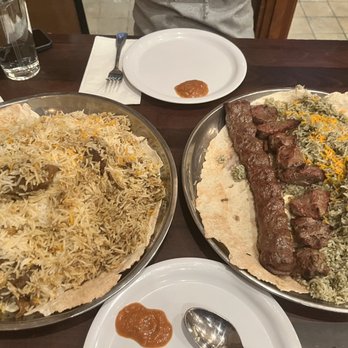 Kabobi Grill - left is the Lamb Biryani - Mediterranean Near Me - Chicago, Illinois