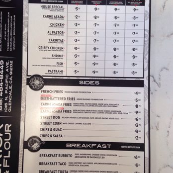 Brick and Flour - Menu - Mexican Near Me - Glendale, California
