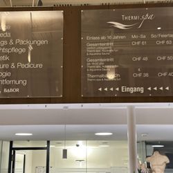 Aquarena Sauna - Pricing and Menu