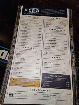 Menu photo 2 Vero Chicago Pizza San Tan Valley, AZ Menu photo 2 Vero Chicago Pizza San Tan Valley, AZ