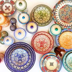 Colorful Hand Painted Moroccan Ceramics