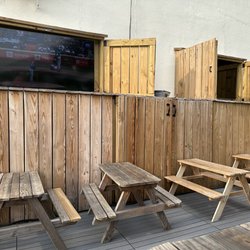 Somerset Brewing Company - Outdoor TVs and mini tables (for kids?).