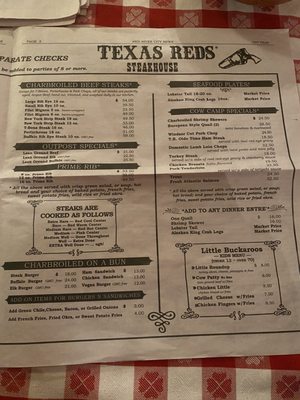 Menu photo 2 Texas Reds Steakhouse Red River, NM