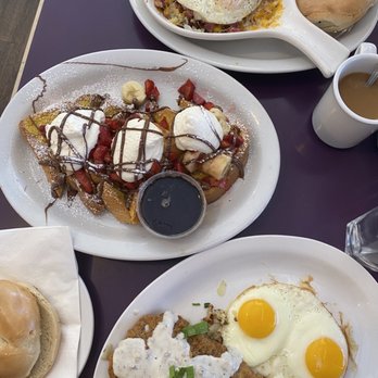Stacks - Corned Beef and Onion Skillet, Nutella strawberry banana toast, Chicken Fried Steak - Breakfast & Brunch Near Me - Campbell, California