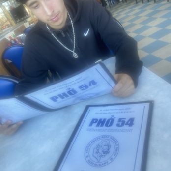 Pho 54 - My handsome son breakfast on him this morning with pho 54 menu ‼ - Vietnamese Near Me - San Jose, California