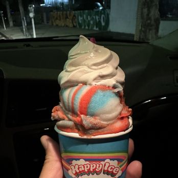 Happy Ice - All Star flavor with oat milk soft serve on top. DELICIOUS! - Food Trucks Near Me - Los Angeles, California Happy Ice - All Star flavor with oat milk soft serve on top. DELICIOUS! - Food Trucks Near Me - Los Angeles, California