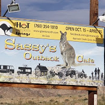 Sassy's Outback Café - a sign for sassy's outback - American Near Me - Niland, California