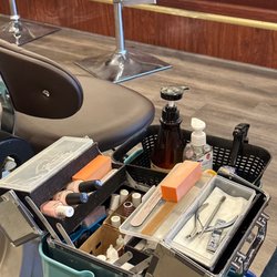 Pedicure cart- all the good stuff for a relaxing experience!