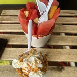 Crazy Cravingz - Kiddie coconada & fruit cup with chamoy lime tajin