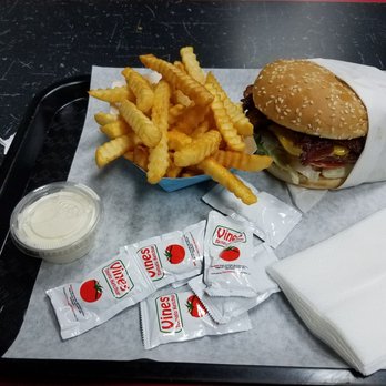 Frosty Queen Express - This is the bacon cheese burger. Must try their fries!!!!! - Burgers Near Me - Merced, California