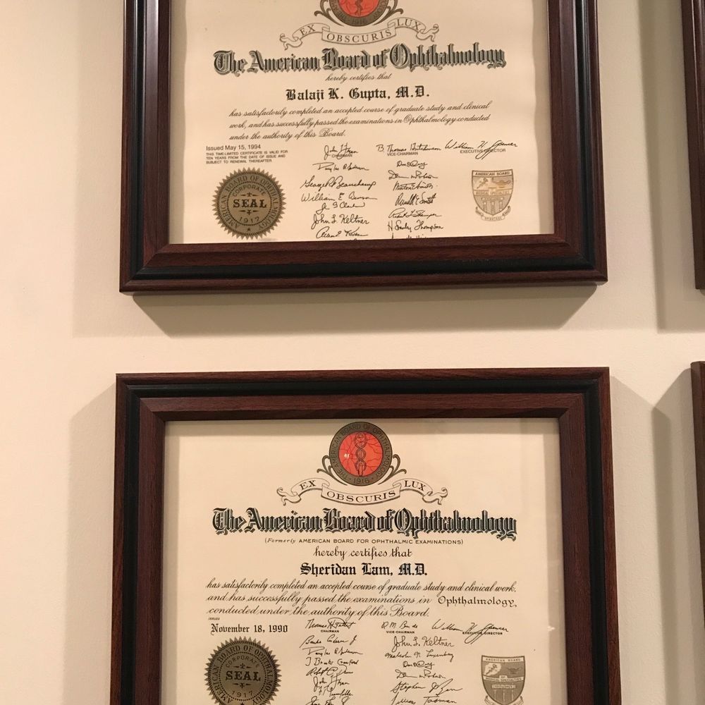 Dupage Ophthalmology - Diplomas on the wall - Ophthalmologists Near Me - Lombard, Illinois Dupage Ophthalmology - Diplomas on the wall - Ophthalmologists Near Me - Lombard, Illinois