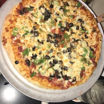 Pizza House - Medium (green pepper + black olives) pizza - Pizza Near Me - Ann Arbor, Michigan Pizza House - Medium (green pepper + black olives) pizza - Pizza Near Me - Ann Arbor, Michigan
