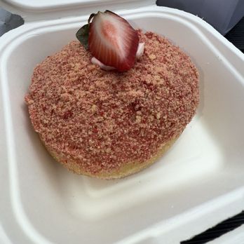 Nomad Donuts - Shorty Cakes - Strawberry cheesecake filling, strawberry glaze, strawberry shortcake cookie crumbs, and a fresh strawberry slice - Donuts Near Me - San Diego, California Nomad Donuts - Shorty Cakes - Strawberry cheesecake filling, strawberry glaze, strawberry shortcake cookie crumbs, and a fresh strawberry slice - Donuts Near Me - San Diego, California